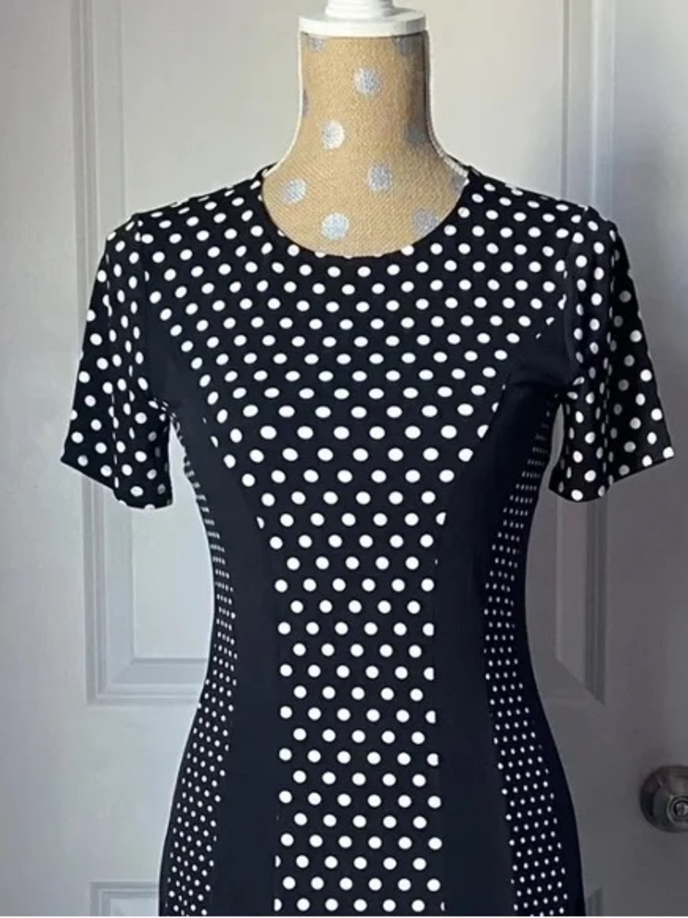 Michael Kors Black and White Polka Dot Short Sleeve Tee
